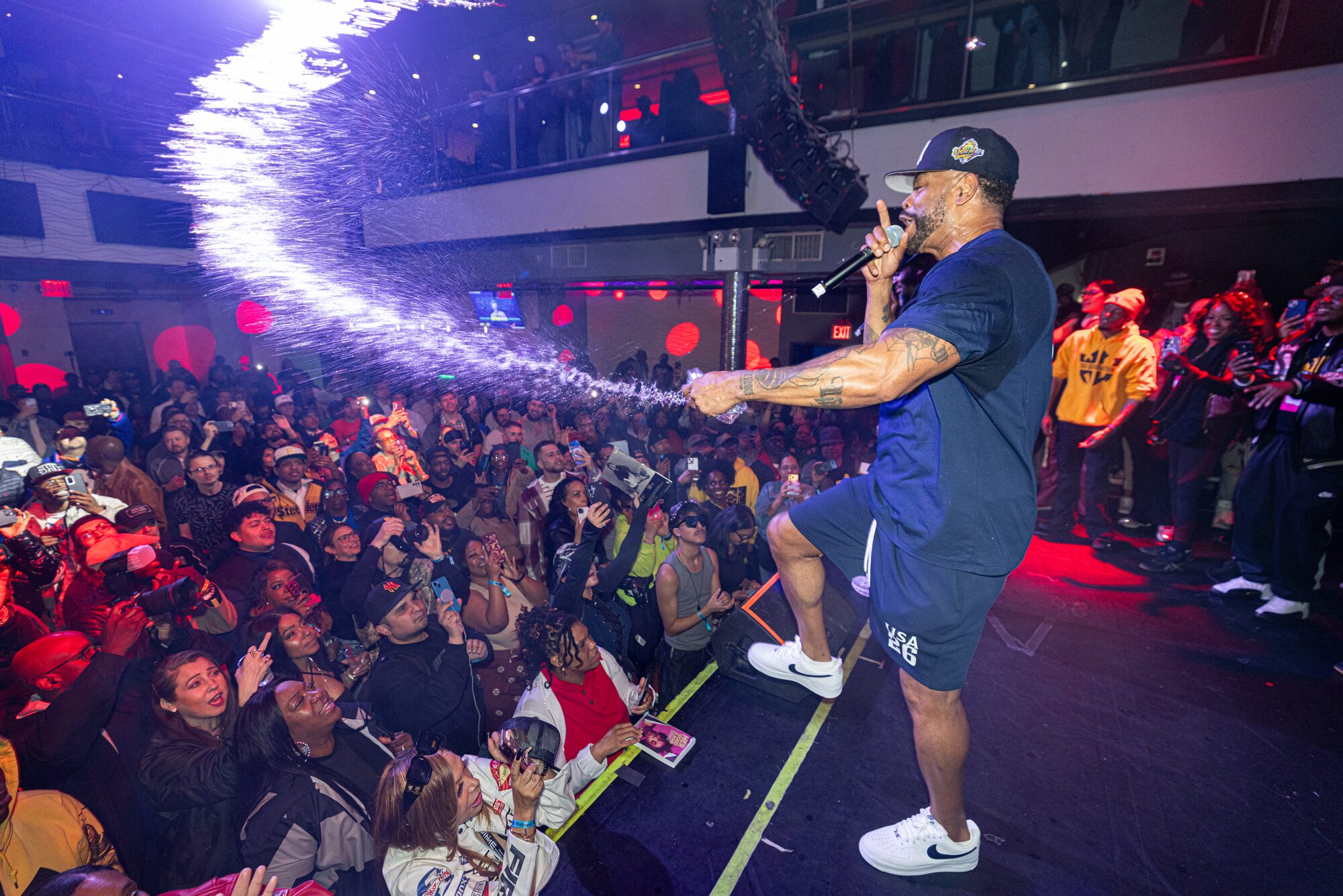 Performer on stage at the after-party